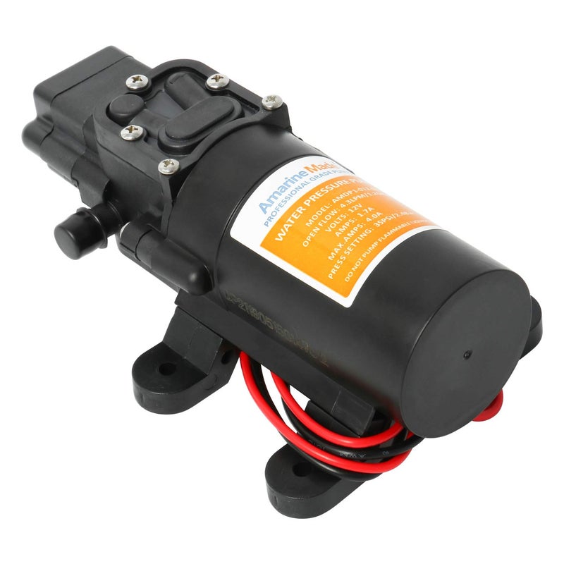 Amarine Made Fresh Water Pump Self Priming Sprayer Pump Water Pressure Pump 12V DC 1.2 GPM 35 PSI Diaphragm Pump for Caravan RV Marine Fishing Boat - Image 4